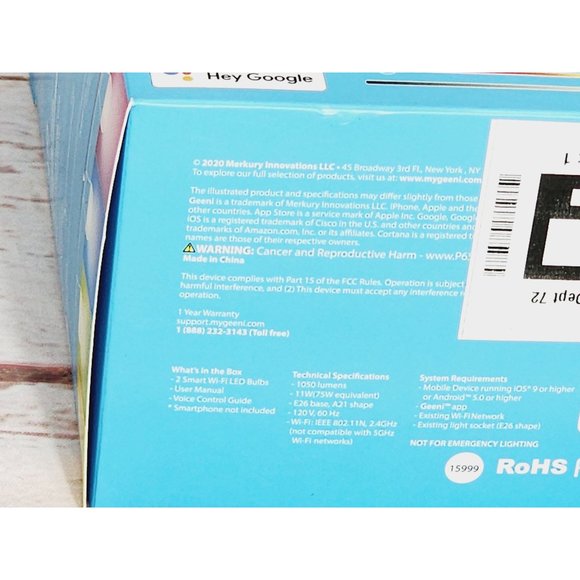 Upgrade Your Lighting System with Mercury 2 Pack RoHS Color+White LED Smart Wi-F - Picture 5 of 15